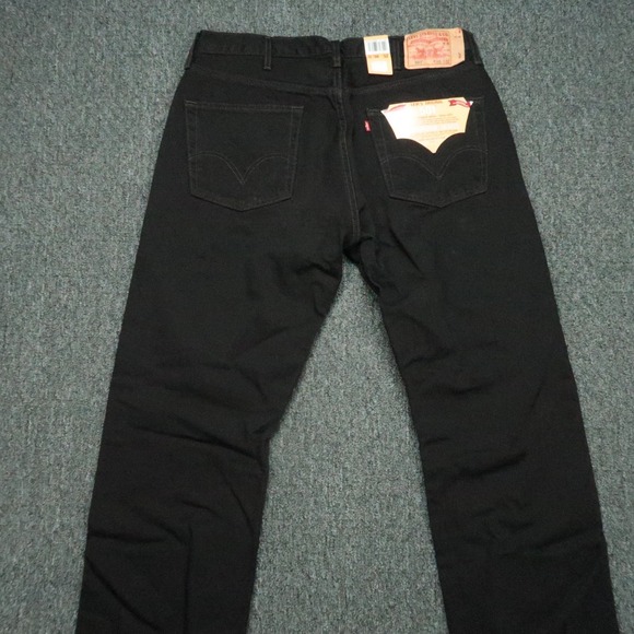 VINTAGE Levis Jeans Mens 38x32 Black 501 Preshrunk Button Fly 5 Pocket Y2K NWT - Picture 5 of 14